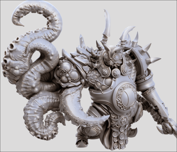 Bak, the Impostor – Octopus Version fantasy resin miniature top view